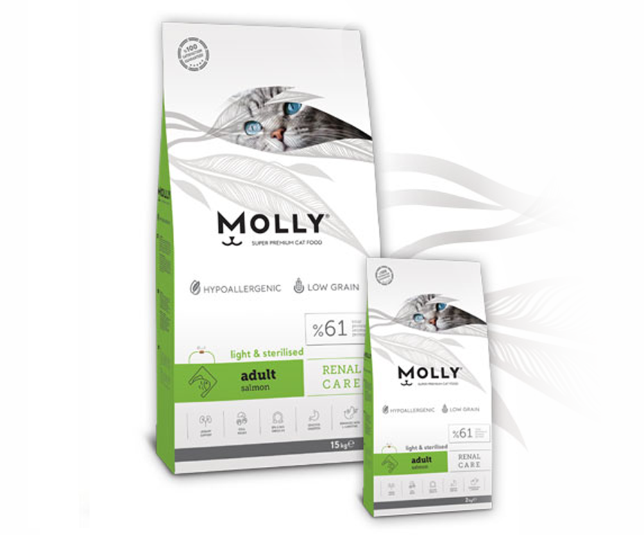 kdkl Croquette Molly RENAL CARE Light & Sterilised Saumon 2kg | 15kg